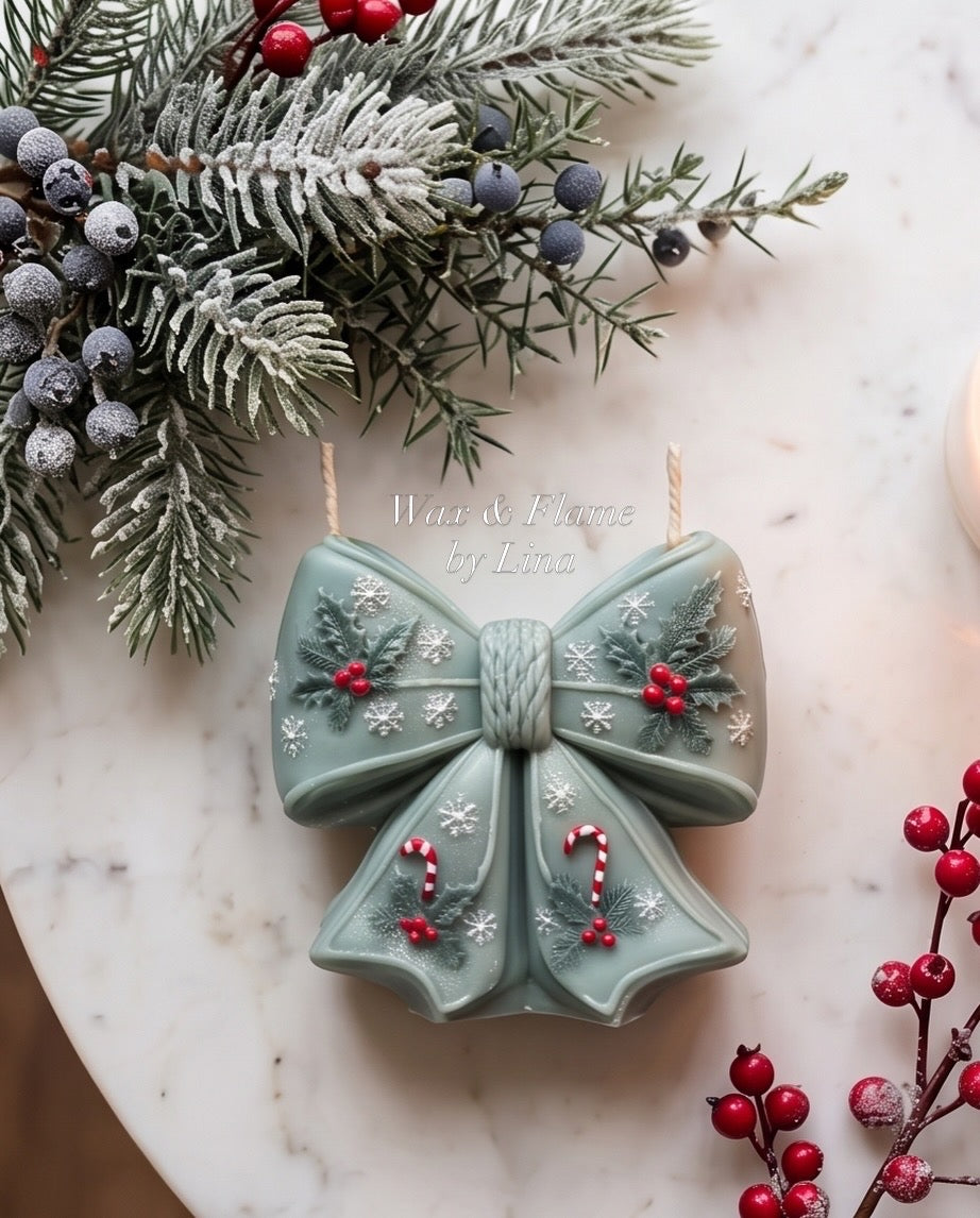Handbemalte Weihnachtsschleife