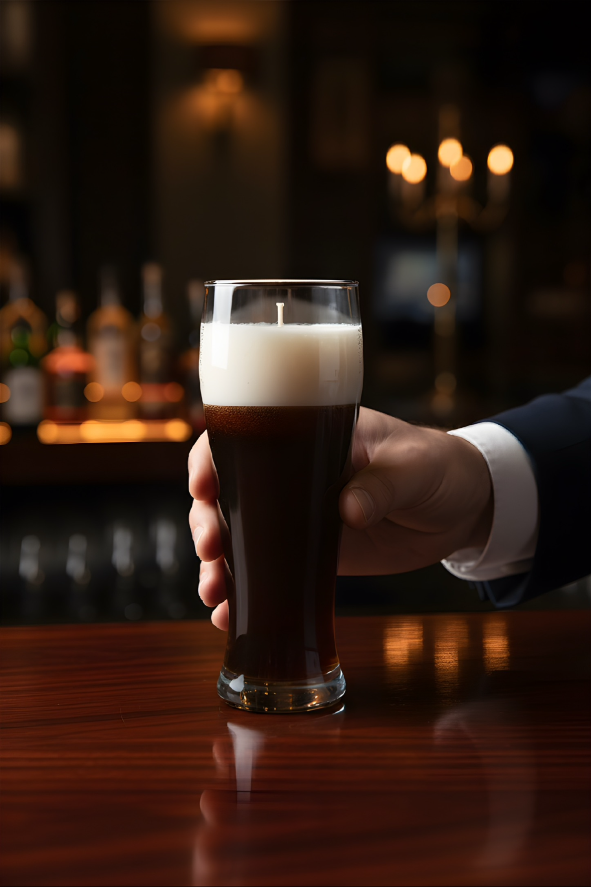 Großes Dunkles Bier -Kerze 🍺