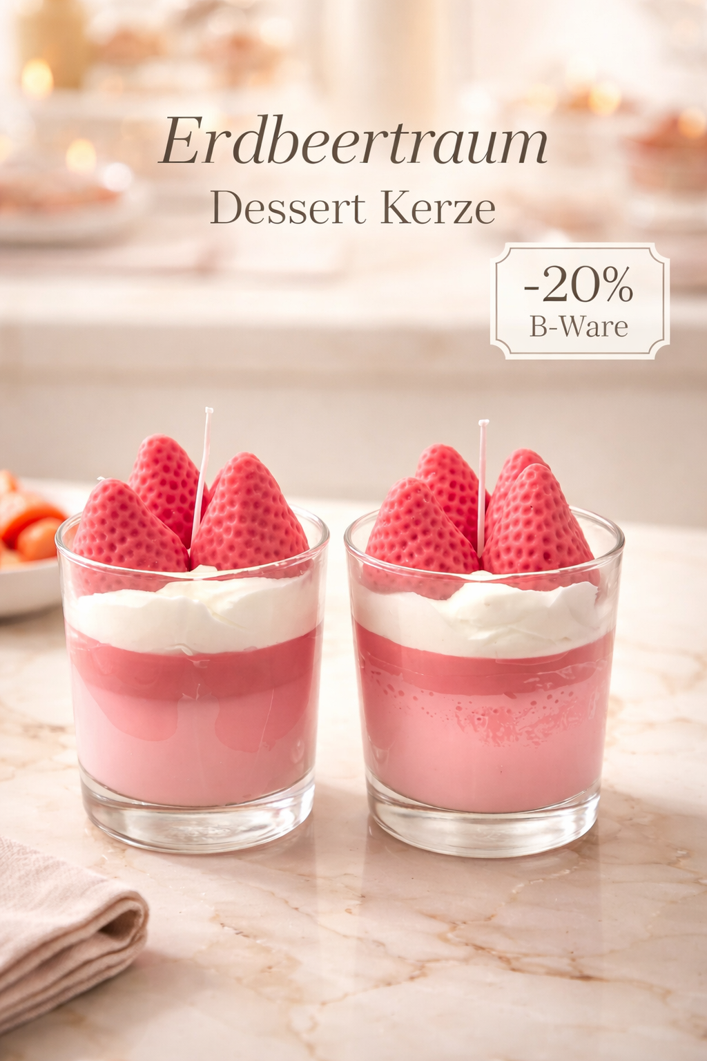 Erdbeertraum Kerze🍓