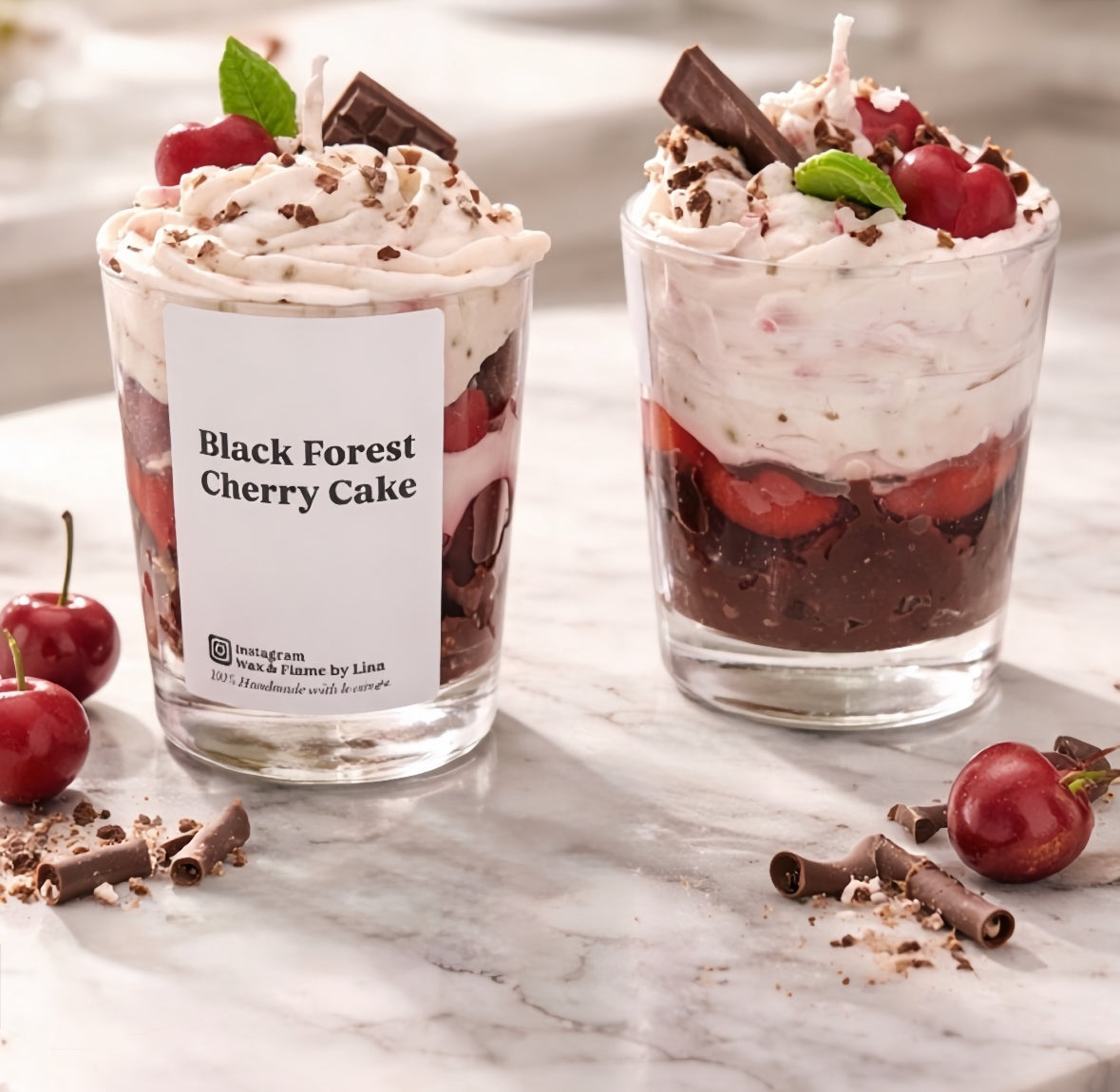 🍒 Schwarzwälder Kirsch Dessertkerze 🍫