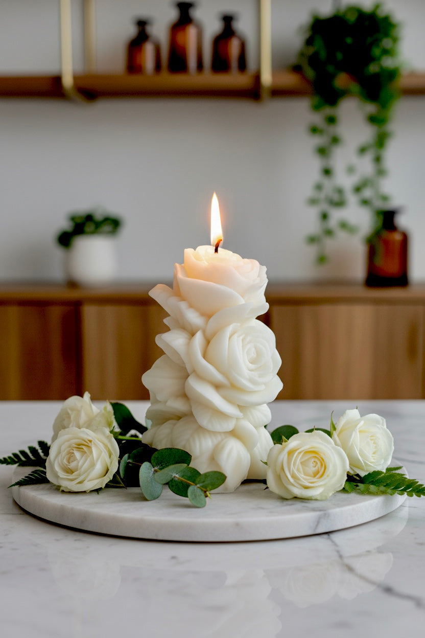 Standkerze edle Rosen
