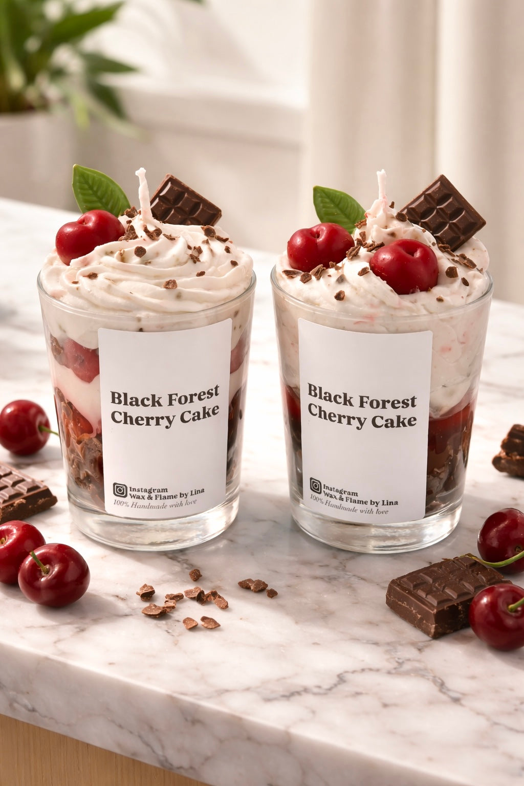 🍒 Schwarzwälder Kirsch Dessertkerze 🍫