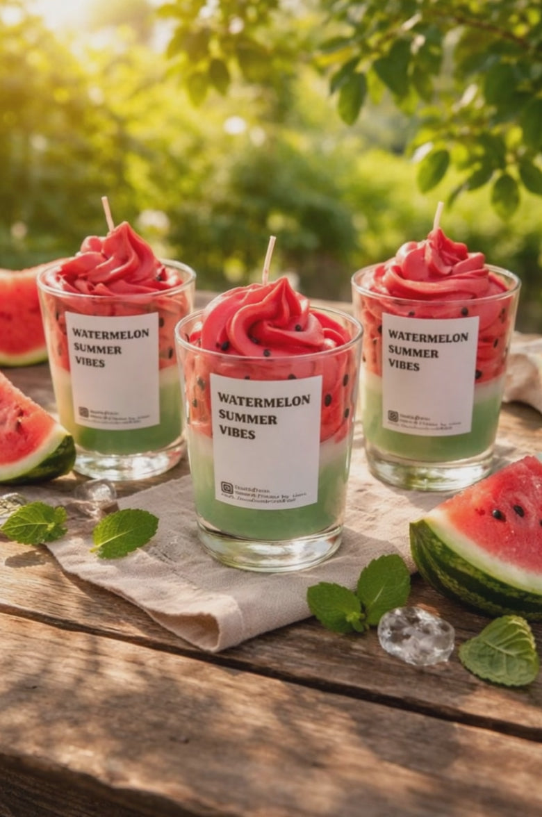 🍉🌿 Wassermelone Dessertkerze 🌿🍉